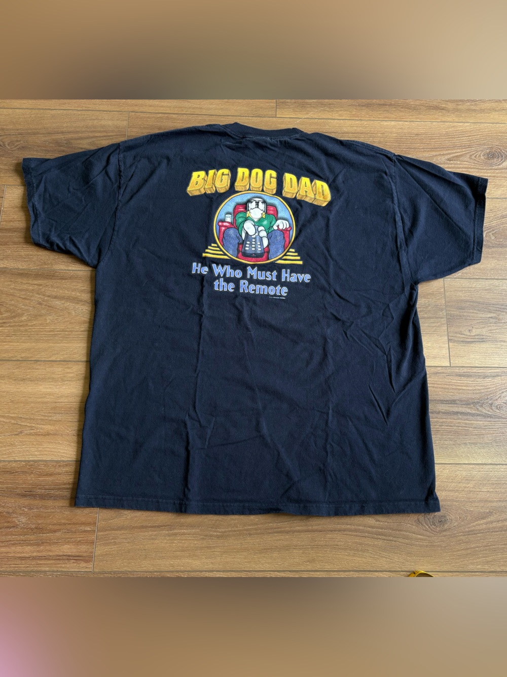 VTG 90's Big Dogs “Big Dog Dad” Graphic T-shirt Men's XXL Blue Novelty Y2K